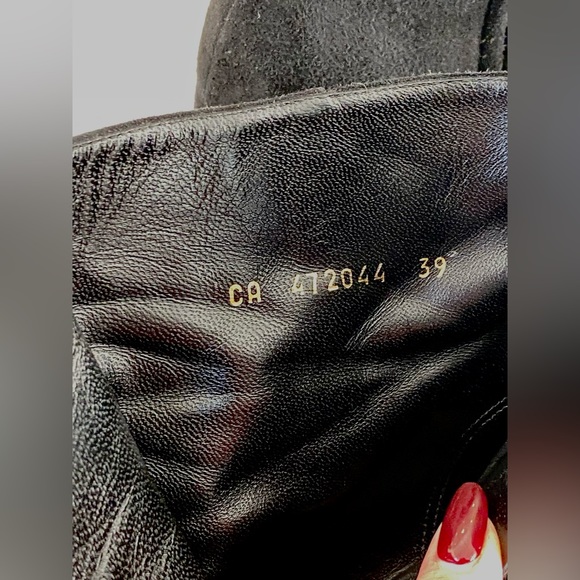 Saint Laurent Lou Black Suede Ankle Boots (70 mm heel) - size 39 - Picture 10 of 11